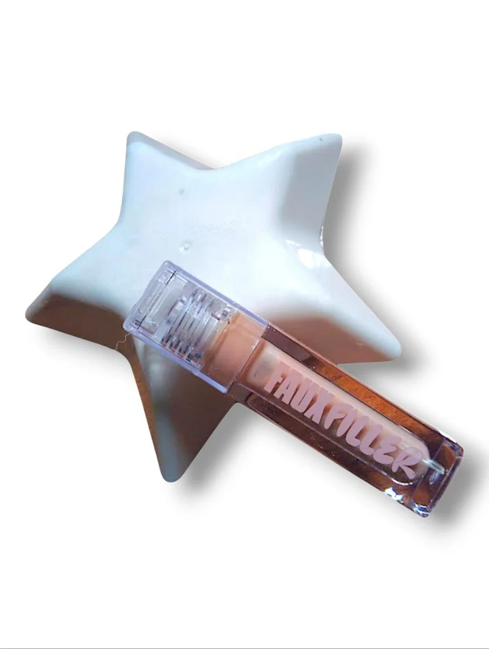 HUDA BEAUTY Faux Filler Extra Shine Lip Gloss in Lightcealer | NWT